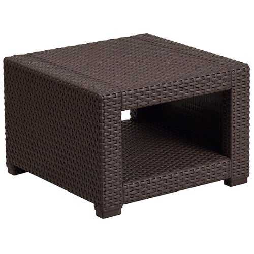 Rent to own Flash Furniture - Seneca Contemporary Patio End Table - Chocolate Brown