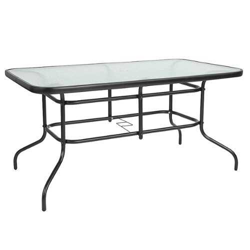 Rent To Own - Flash Furniture - Tory Contemporary Patio Table - Clear Top/Black Frame