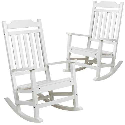 Rent to own Flash Furniture - Winston Rocking Patio Chair (set of 2) - White