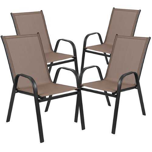 Rent to own Flash Furniture - Brazos Patio Chair (set of 4) - Brown