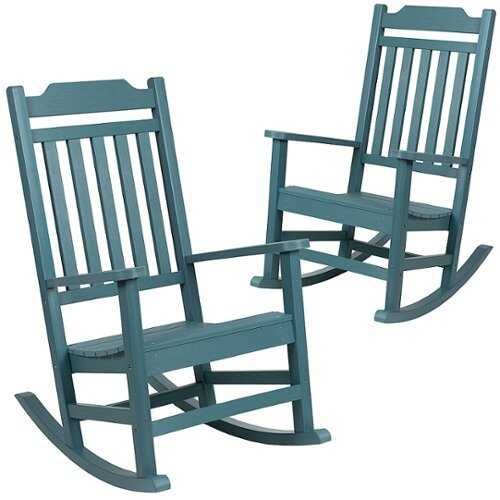 Rent to own Flash Furniture - Winston Rocking Patio Chair (set of 2) - Teal