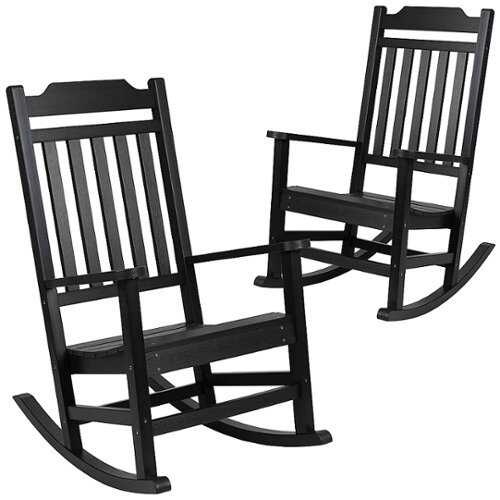 Rent to own Flash Furniture - Winston Rocking Patio Chair (set of 2) - Black