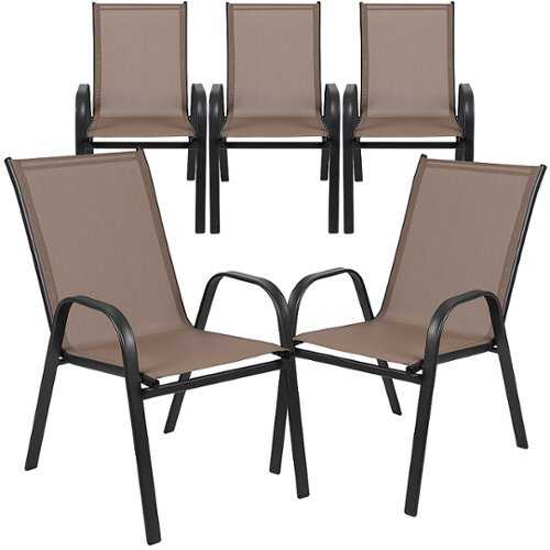 Rent to own Flash Furniture - Brazos Patio Chair (set of 5) - Brown