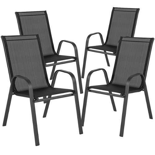 Rent to own Flash Furniture - Brazos Patio Chair (set of 4) - Black