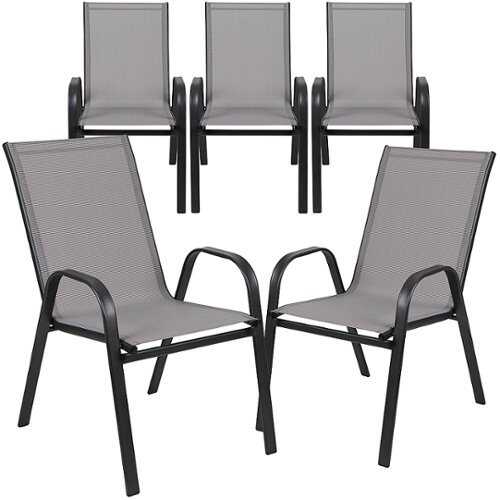 Rent to own Flash Furniture - Brazos Patio Chair (set of 5) - Gray
