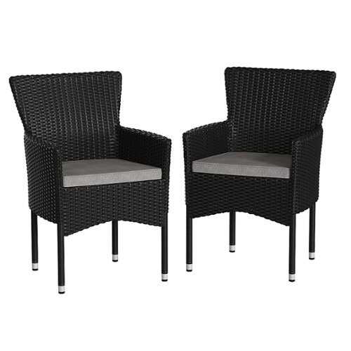 Rent to own Flash Furniture - Maxim Patio Chair (set of 2) - Black/Gray