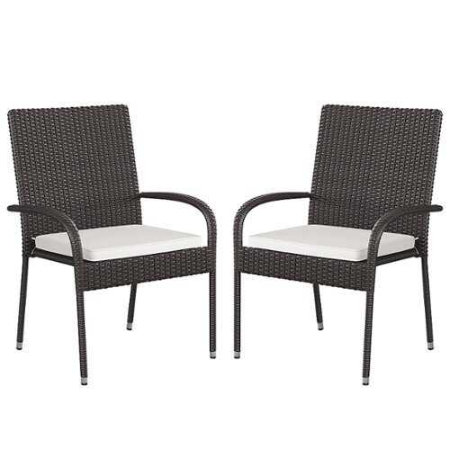 Rent to own Flash Furniture - Maxim Patio Chair (set of 2) - Espresso/Cream