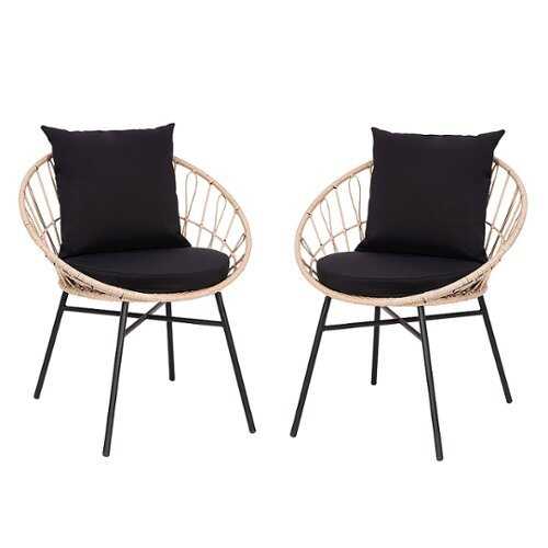 Rent to own Flash Furniture - Devon Patio Lounge Chair - Tan/Black