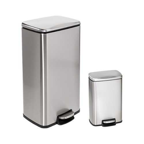 Rent to own Honey-Can-Do - Set of Stainless Steel Step Trash Cans with Lid - Silver