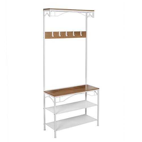 Rent to own Honey-Can-Do - Coat Rack Bench with Shoe Storage and Top Shelf - White