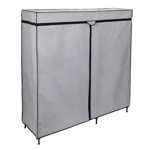 Rent to own Honey-Can-Do - 60In Wide Double Door Portable Wardrobe Closet - Grey