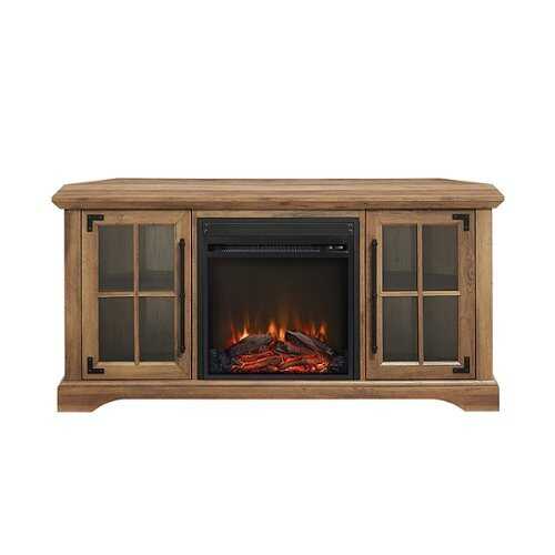 Rent to own Walker Edison - Farmhouse Corner Fireplace TV Stand for TVs up to 55” - Rustic Oak