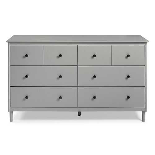 Rent to own Walker Edison - Classic Solid Wood 6-Drawer Dresser - Grey