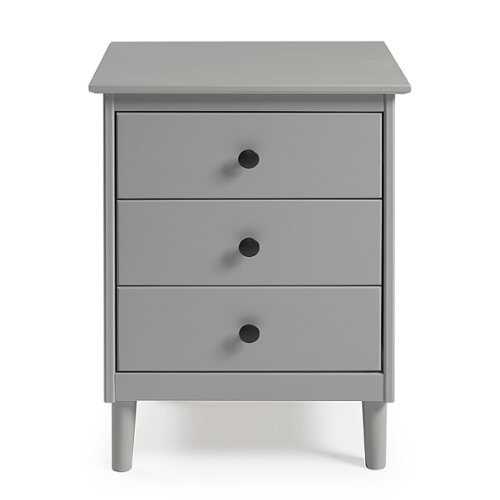 Rent to own Walker Edison - Transitional Solid Wood 3-Drawer Nightstand - Grey