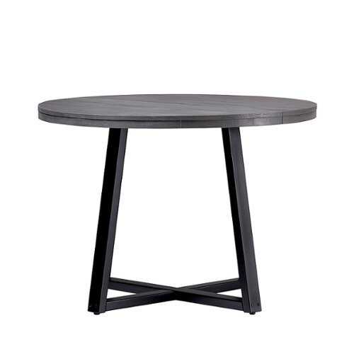 Rent to own Walker Edison - Rustic Distressed Solid Wood Round Dining Table - Grey