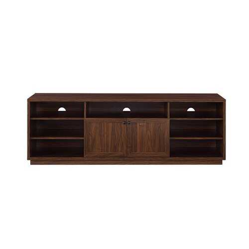 Rent to own Walker Edison - Transitional Open and Closed-Storage Media Console for TVs up to 75” - Dark Walnut