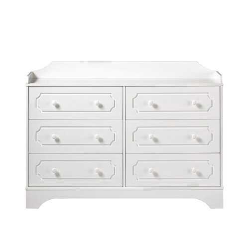 Rent to own Walker Edison Transitional Solid Wood 6Drawer Dresser White