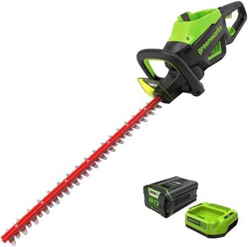 Rent to own Greenworks - 80 Volt 26" Brushless Hedge Trimmer (2.0Ah Battery & Charger Included) - Green
