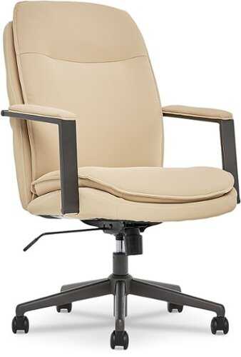 Rent to own Thomasville - Upton Bonded Leather Office Chair - Cream