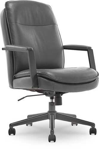 Rent to own Thomasville - Upton Bonded Leather Office Chair - Gray