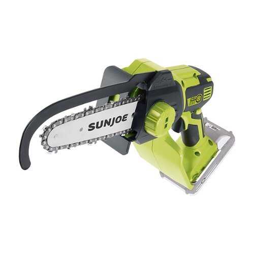 Rent to own Sun Joe 24V-HCS-LTE-P1 24-Volt iON+ Cordless Handheld Chainsaw | 5-inch Pruning Saw Kit | W/ 2.0-Ah Battery and Charger - Green