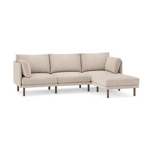 Rent to own Burrow - Modern Field 3-Piece Sofa with Attachable Ottoman - Oatmeal