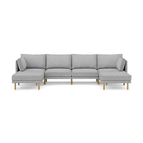 Rent to own Burrow - Modern Field 4-Piece Sofa with Double Attachable Ottoman - Fog