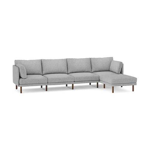 Rent to own Burrow - Modern Field 4-Piece Sofa with Attachable Ottoman - Fog