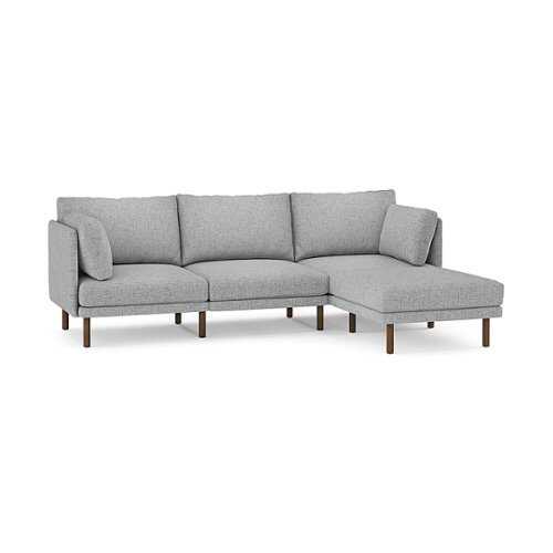 Rent to own Burrow - Modern Field 3-Piece Sofa with Attachable Ottoman - Fog