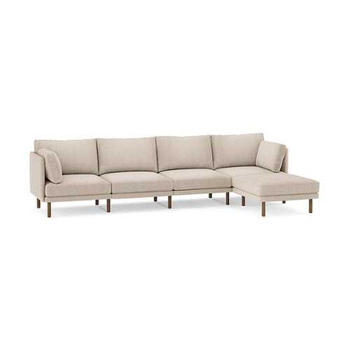 Rent to own Burrow - Modern Field 4-Piece Sofa with Attachable Ottoman - Oatmeal