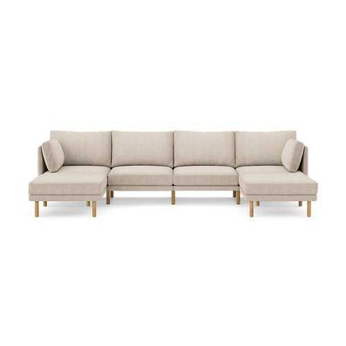 Rent to own Burrow - Modern Field 4-Piece Sofa with Double Attachable Ottoman - Oatmeal