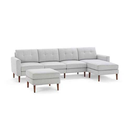 Rent to own Burrow - Mid-Century Nomad King Sectional with Ottoman - Crushed Gravel