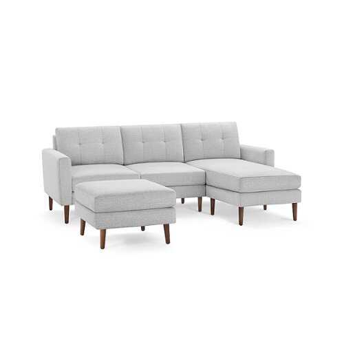 Rent to own Burrow - Mid-Century Nomad Sofa Sectional with Ottoman - Crushed Gravel