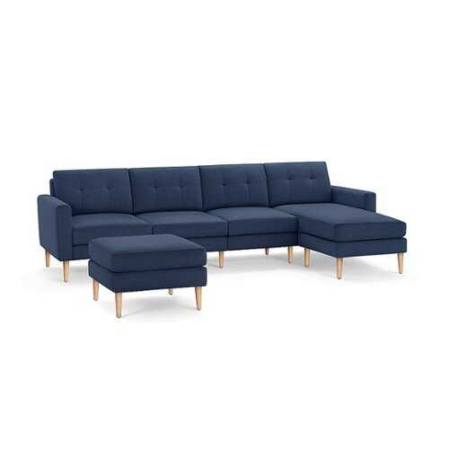 Rent to own Burrow - Mid-Century Nomad King Sectional with Ottoman - Navy Blue
