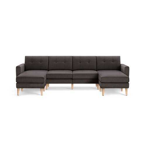 Rent to own Burrow - Mid-Century Nomad King Sofa with Double Chaise - Charcoal