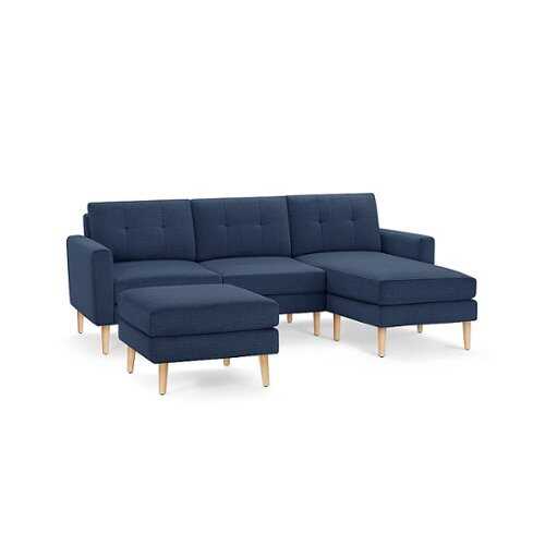 Rent to own Burrow - Mid-Century Nomad Sofa Sectional with Ottoman - Navy Blue