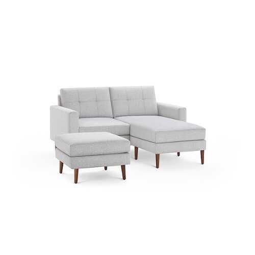 Rent to own Burrow - Mid-Century Nomad Loveseat with Chaise and Ottoman - Crushed Gravel