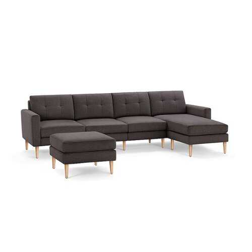 Rent to own Burrow - Mid-Century Nomad King Sectional with Ottoman - Charcoal