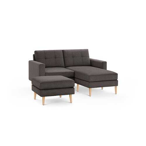 Rent to own Burrow - Mid-Century Nomad Loveseat with Chaise and Ottoman - Charcoal