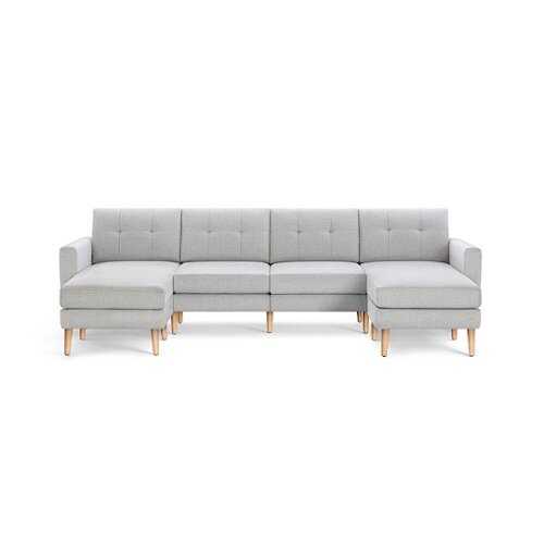 Rent to own Burrow - Mid-Century Nomad King Sofa with Double Chaise - Crushed Gravel