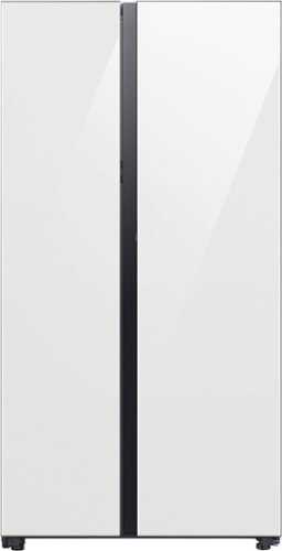 Rent to own Samsung - Bespoke Side-by-Side Refrigerator with Beverage Center - White Glass