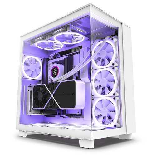 Rent to own NZXT - H9 Elite ATX Premium Dual-Chamber Mid-Tower Case - White