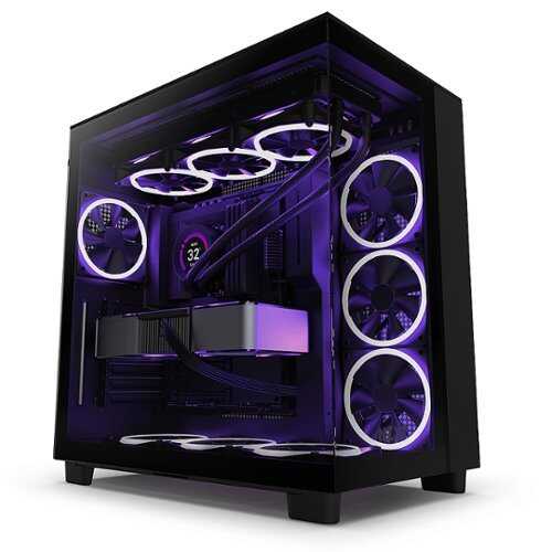 Rent to own NZXT - H9 Flow ATX Dual-Chamber Midtower Air-Flow Case - Black