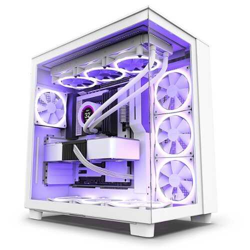 Rent to own NZXT - H9 Flow ATX Dual-Chamber Midtower Air-Flow Case - White