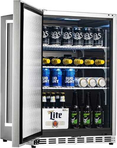 Rent to own NewAir - 5.3 Cu. Ft. Built-in Commercial Grade Wine and Beverage Fridge,  ENERGY STAR, Fingerprint Resistant, Self-Closing Door - Stainless steel