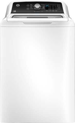 Rent To Own - GE - 4.5 cu ft Top Load Washer with Water Level Control, Deep Fill, Quick Wash, and Glass Lid - White on White