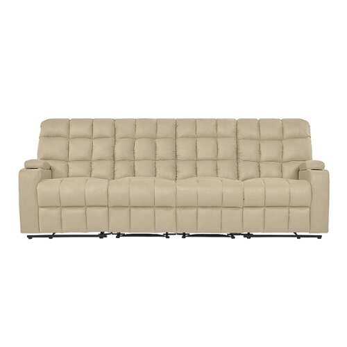 Rent to own ProLounger - Skarn Microfiber 4 Seat Wall Hugger Modular Reclining Sofa With Storage - Khaki