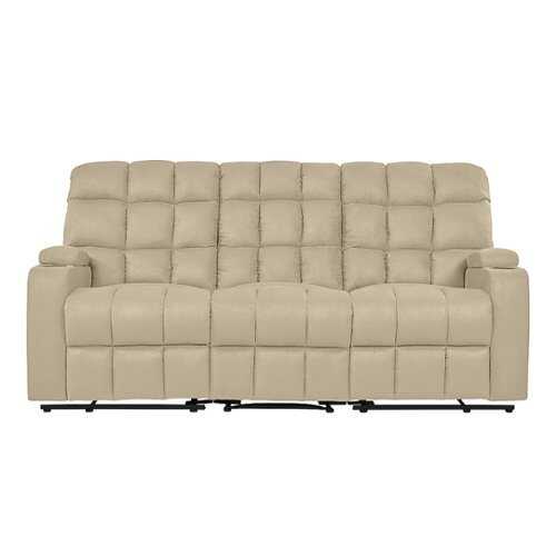 Rent to own ProLounger - Skarn Microfiber 3 Seat Wall Hugger Modular Reclining Sofa With Storage - Khaki