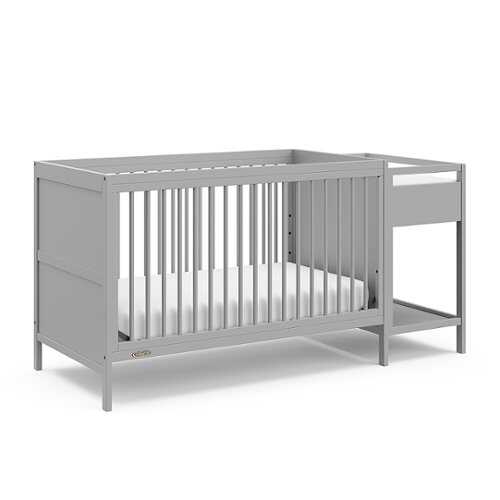 Rent to own Graco - Fable 4-in-1 Convertible Crib and Changer - Pebble Gray