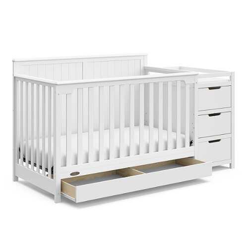 Rent to own Graco - Hadley 5-in-1 Convertible Crib and Changer with Drawer - White